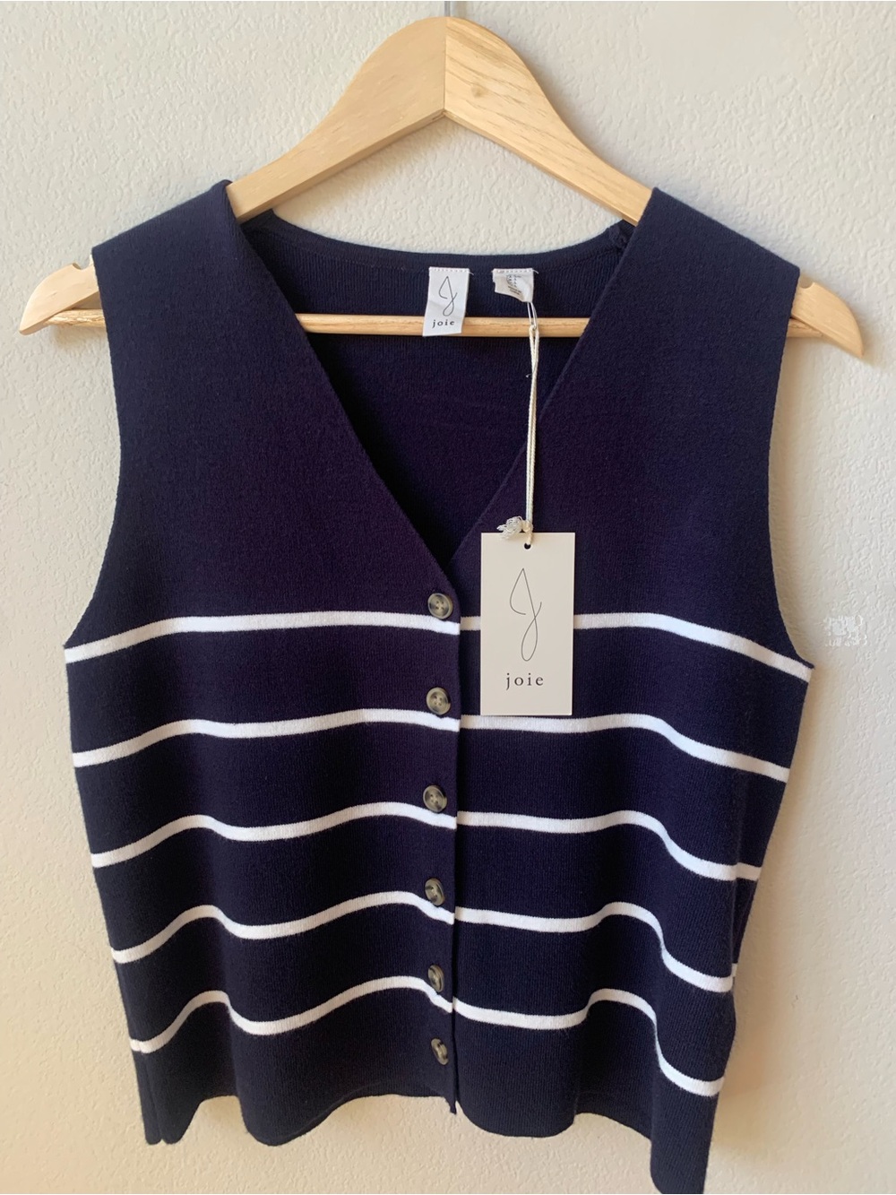 Joie NWT Navy White Striped Knit Vest & Midi Pencil Skirt Set Large